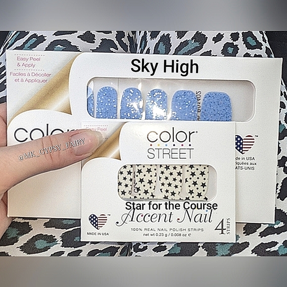 Last Chance! COLOR STREET Star for the Course Accent and Sky High Full Nail Set - Picture 1 of 5